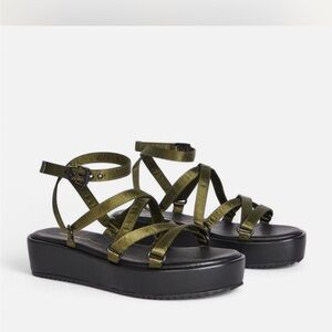 INTENTIONALLY BLANK Green Platform Sandals